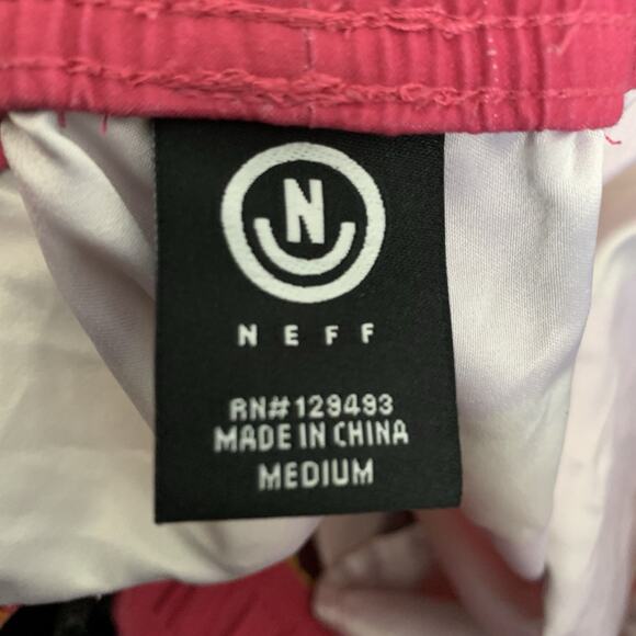 Neff Shorts Mens Medium Rubber Ducky Blue Drawstring Elastic Waist Pockets - Picture 2 of 6